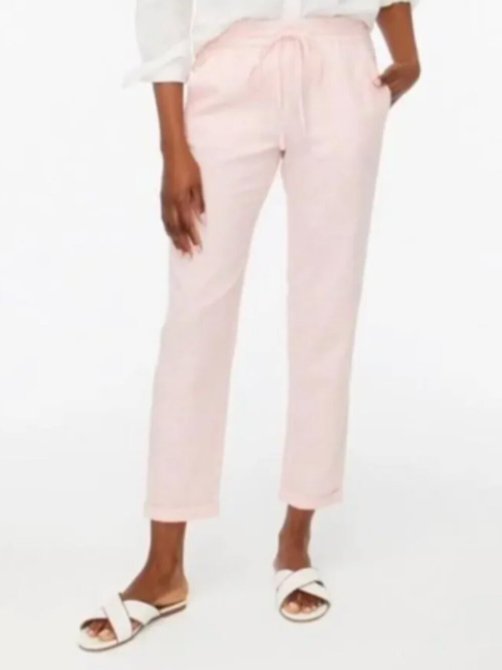 J. Crew Light Pink Linen Blend Pants Size 4 Tall